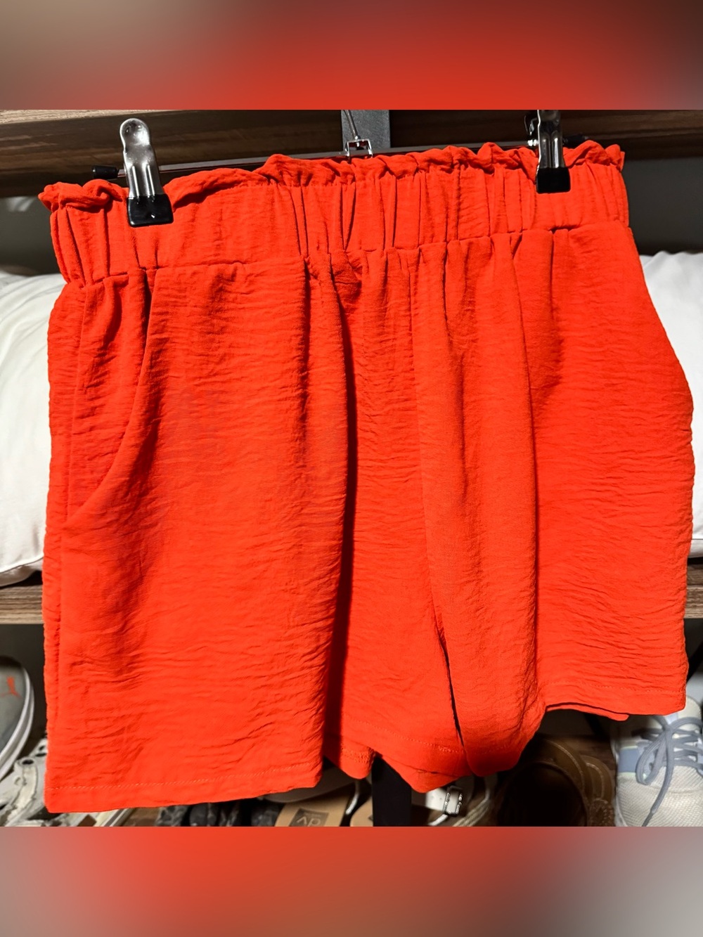 Women’s Elastic-Waist Coral Summer Shorts